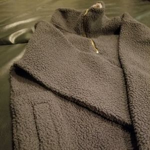 Grey, Sherpa, Turtleneck